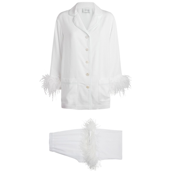 COPY - Sleeper White Bridal Feather PJ Set - Picture 2 of 4